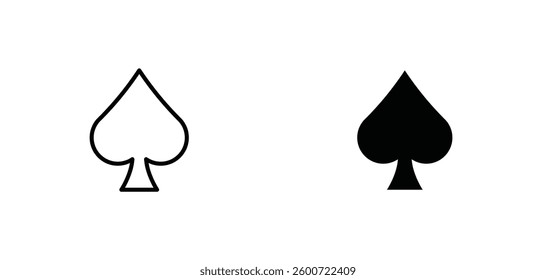 Card-spade icons set for apps and web ui designs. simple isolated graphics.