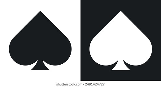 Card-spade vector icon set in black color.