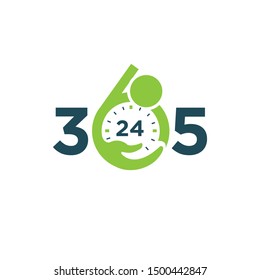 Care 365 day 24 hour logo/identity design template