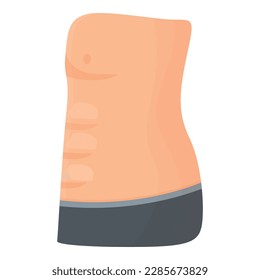 Vector de dibujos animados del icono del abdomen doméstico. Grasa de barriga. Dieta de figura