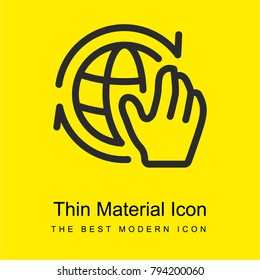 Care about environment bright yellow material minimal icon or logo design