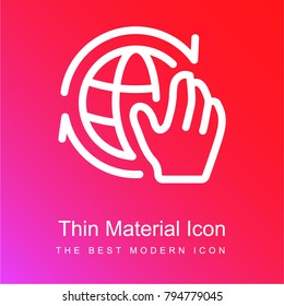 Care about environment red and pink gradient material white icon minimal design