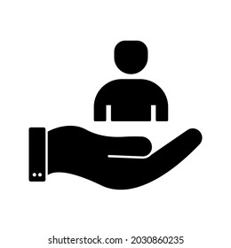 Care About Peoples Glyph Vector Icon Isolated color editable