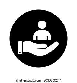 Care about Peoples Glyph Vektorsymbol Einzelfarblich editierbar