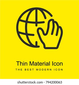 Care about Planet bright yellow material minimal icon or logo design