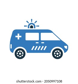 Care, ambulance icon. Simple editable vector design isolated on a white background.