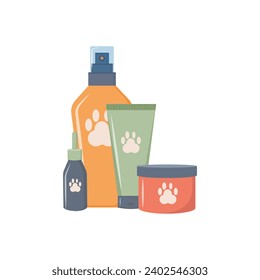 cuidado de animales en ilustración vectorial de jarras