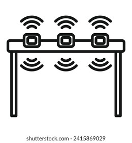 Care arch sensor icon outline vector. Safe driver. System control