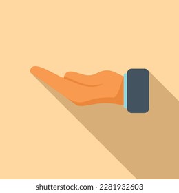 Care arm icon flat vector. Hold finger. Up point