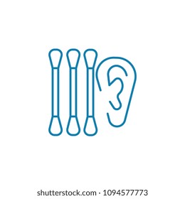 Care of the auricles linear icon concept. Care of the auricles line vector sign, symbol, illustration.
