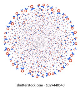 Care Award festive circle. Object pattern constructed from scattered care award pictograms as fireworks spheric cluster. Vector illustration style is flat iconic symbols.