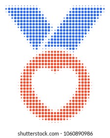 Care Award halftone vector icon. Illustration style is dotted iconic Care Award icon symbol on a white background. Halftone pattern is circle spots.