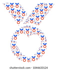 Care Award illustration combined in the combination of care award pictograms. Vector iconized collage made from simple elements.