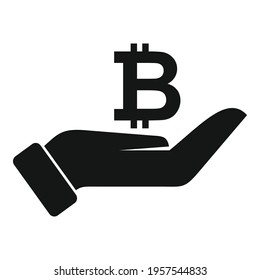 Care bitcoin icon. Simple illustration of Care bitcoin vector icon for web design isolated on white background