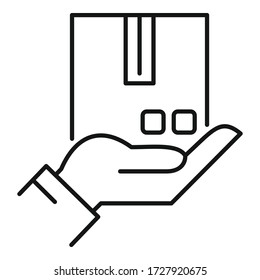 Care box relocation icon. Outline care box relocation vector icon for web design isolated on white background
