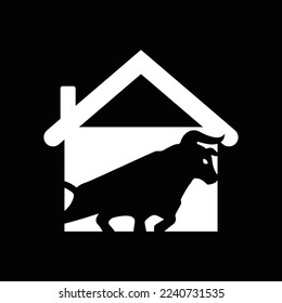 Care bull animal logo design . icon logo 