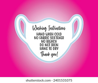 Care Card instruction Sticker Design Illustration for Print and Vinyl