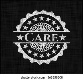 Care with chalkboard texture