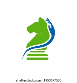 Care Chess logo design vector illustration, Creative Chess logo design concept template, symbols icons