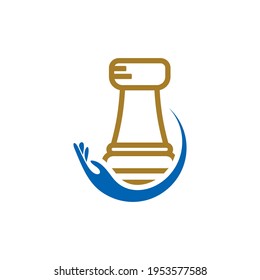 Care Chess logo design vector illustration, Creative Chess logo design concept template, symbols icons