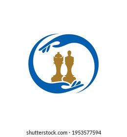 Care Chess logo design vector illustration, Creative Chess logo design concept template, symbols icons