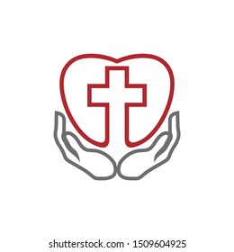care church logo design vector