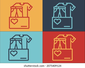 Care Clothes Donation Logo Template, Simple Flat Icon of care,charity,box