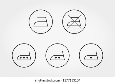 Care of clothes. Ironing. Icon. Vector. Line.