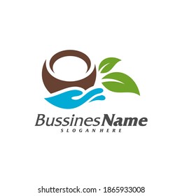 Care Coconut logo vector template, Creative Coconut logo design concepts, Icon symbol, Illustration