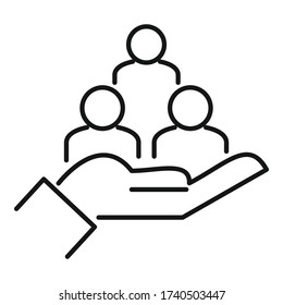 Care collaboration icon. Outline care collaboration vector icon for web design isolated on white background