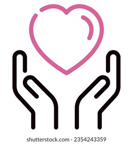 Care and Compassion Icon can be used for web, app, infographic, etc