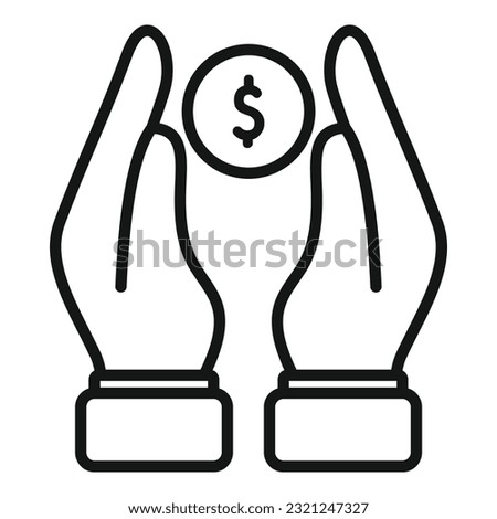Care compensation icon outline vector. Money work. Payment bank