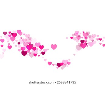 Care concept scattered hearts romantic vector design. Wedding romantic pattern. Cheerful pink hearts romance pattern. Graceful ornament.