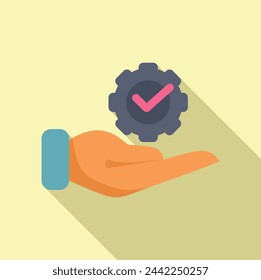 Care control products icon flat vector. Policy rule company. Safety quality control
