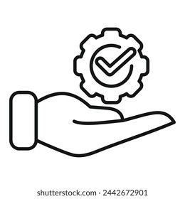 Care control products icon outline vector. Policy rule company. Safety quality control