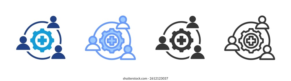 Care Coordination icon set multiple style collection