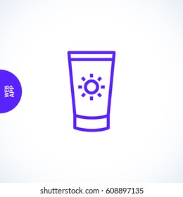 Care cream line vector icon
