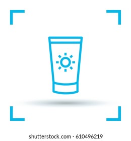 Care cream line vector icon