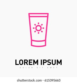 Care cream line vector icon