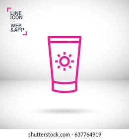 Care cream line vector icon