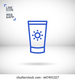 Care cream line vector icon