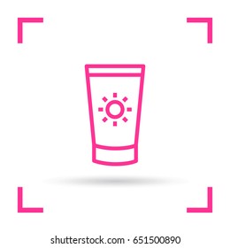 Care cream line vector icon