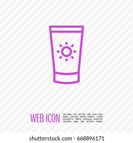 Care cream line vector icon