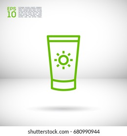 Care cream line vector icon