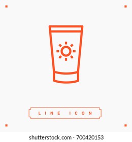 Care cream line vector icon