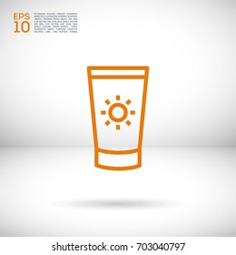 Care cream line vector icon