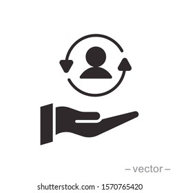 Care Customer Icon, Total Inclusive Service, Symbol On White Background - Editable Stroke Vector Illustration Eps10