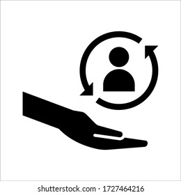 care customer icon, total inclusive service on white background