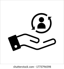 care customer icon, total inclusive service on white background