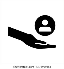 care customer icon, total inclusive service on white background